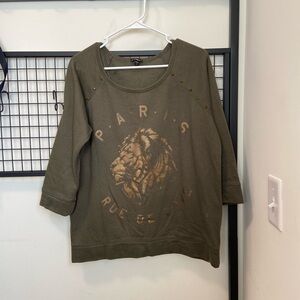 NWOT | Express‎ women’s olive green crewneck — large